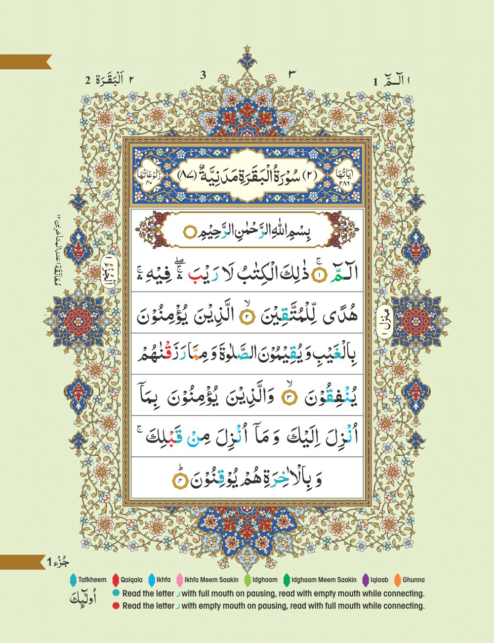 The HOLY QURAN with Color Coded Tajweed Rules Indo / Pak Script Large Size (15 Line Ref 