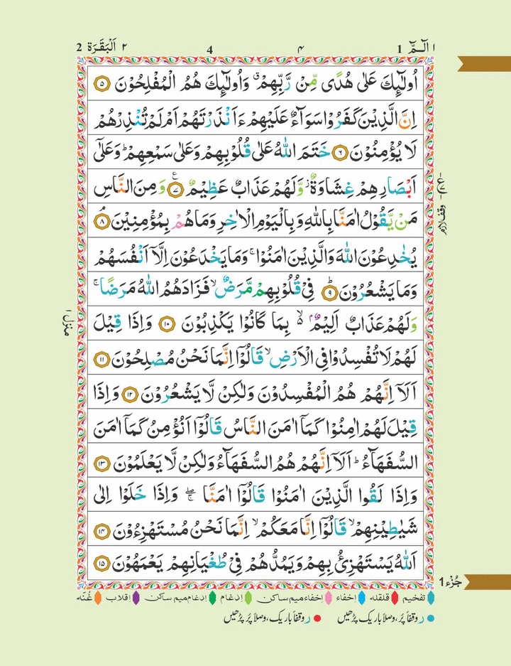 The HOLY QURAN with Color Coded Tajweed Rules Indo / Pak Script Large Size (15 Line Ref 