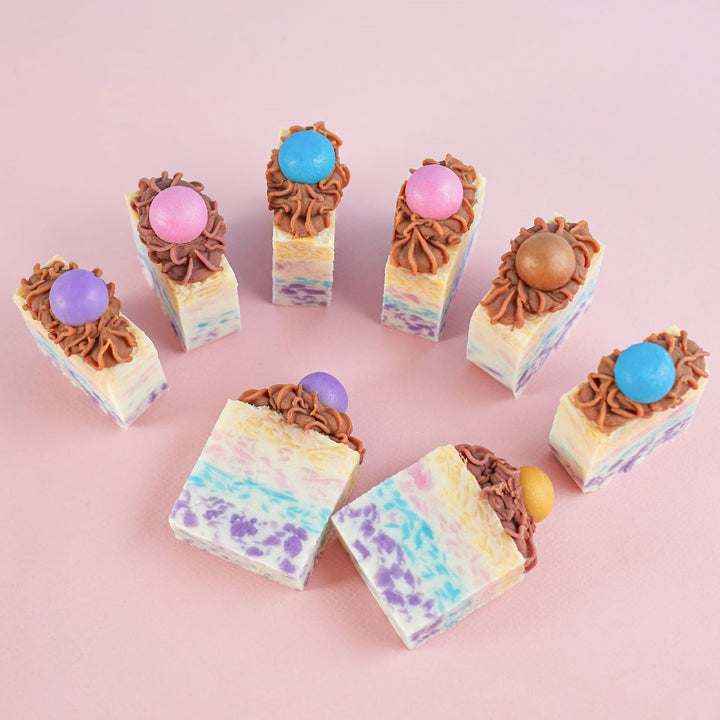 Handmade Vegan Dessert Soap - CONFETTI CAKE (SET OF 2)- The Skin Concept