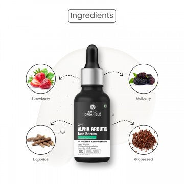 Alpha Arbutin 2% + Hyaluronic Acid 1% Face Serum - Khadi Organique