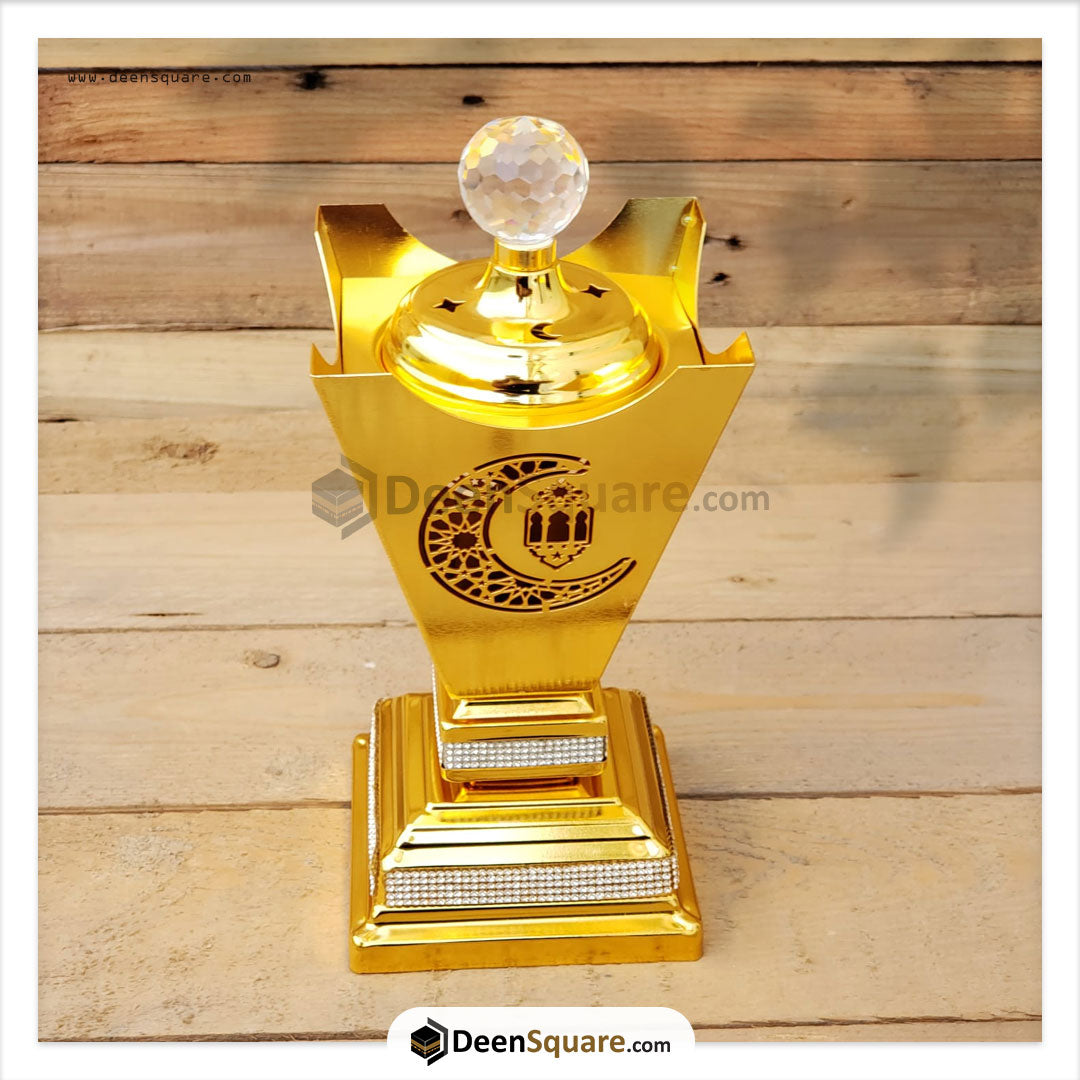Golden Arabia Ramadan Theme Metal Bakhoor Burner - YMK503