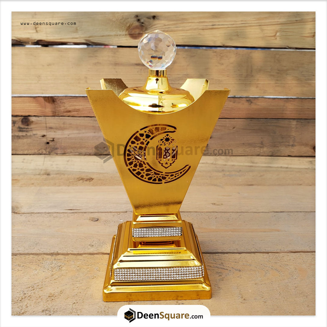 Golden Arabia Ramadan Theme Metal Bakhoor Burner - YMK503