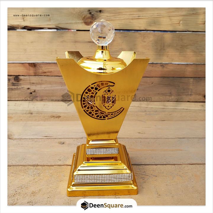 Golden Arabia Ramadan Theme Metal Bakhoor Burner - YMK503