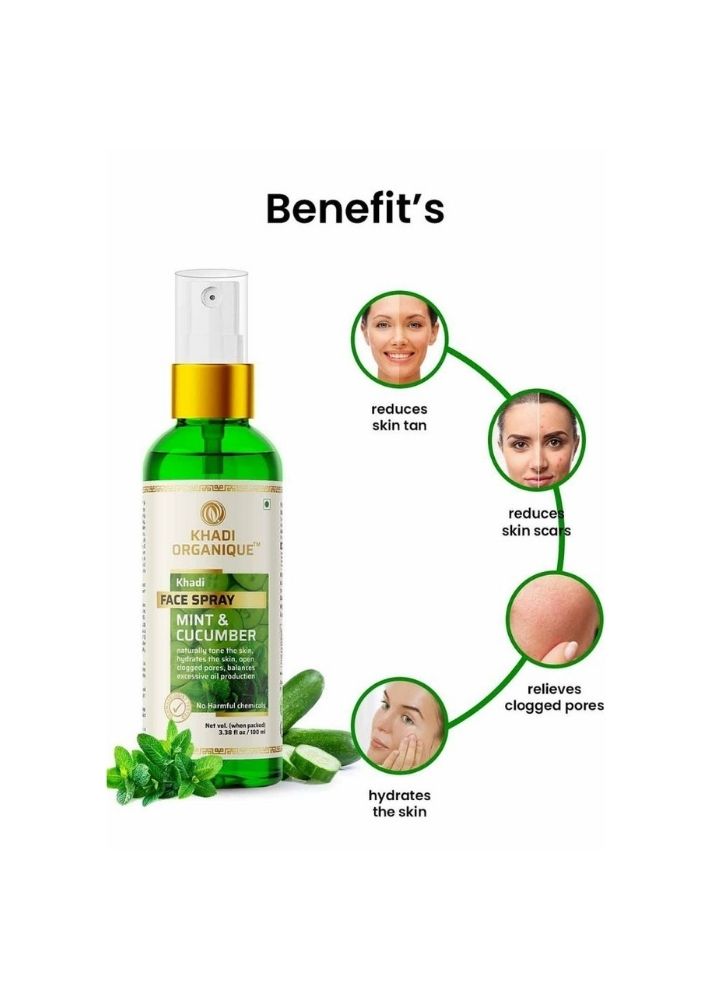 Mint Cucumber Face freshener - Khadi Organique