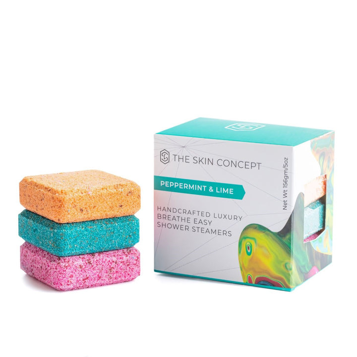 Handmade Breathe Easy Shower Steamers - Peppermint & Lime- The Skin Concept