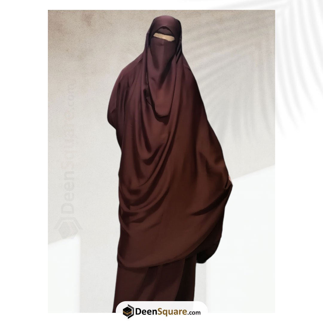 3 Piece Jilbab (Band Sleeves) - Khimar with Skirt and Niqab