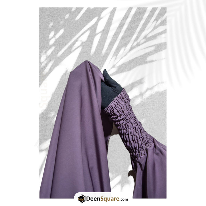 3 Piece Jilbab (Elasticated Sleeves) - Khimar with Skirt and Niqab (Multiple Color Options)