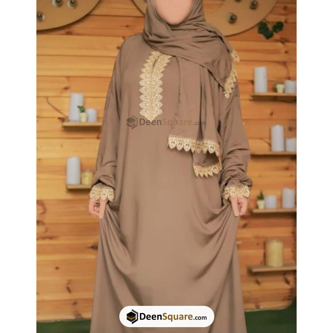 ثوب صلاة من قطعة واحدة مع شايلا (بني)