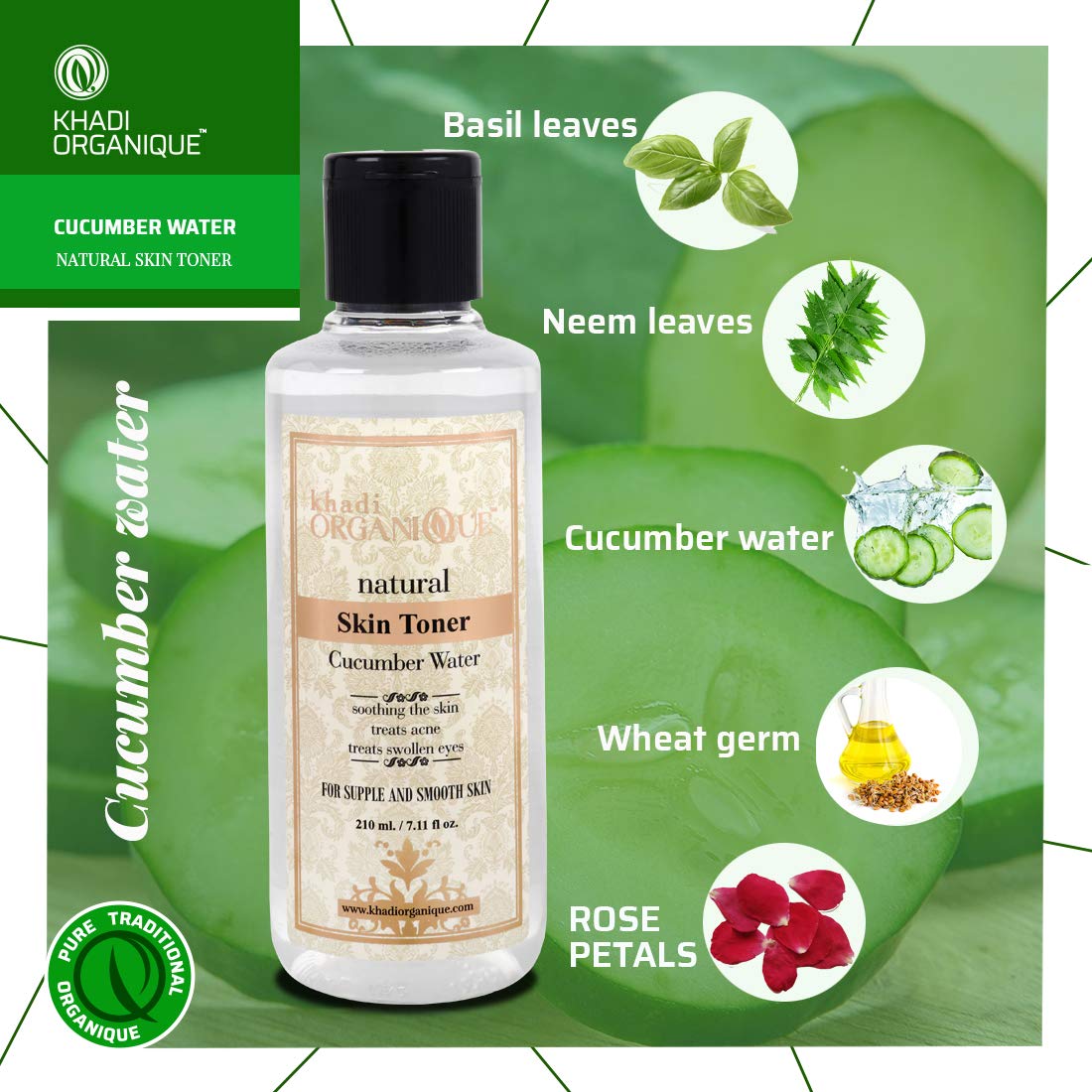 Cucumber Water Skin Toner - Khadi Organique