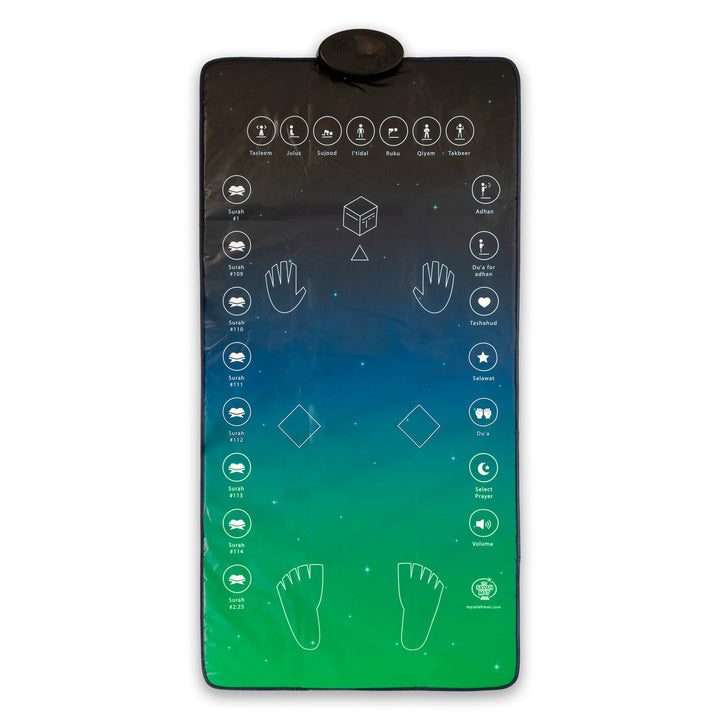 My Salah Mat Adult & Revert Muslim Educational Interactive Prayer Mat - Black Color
