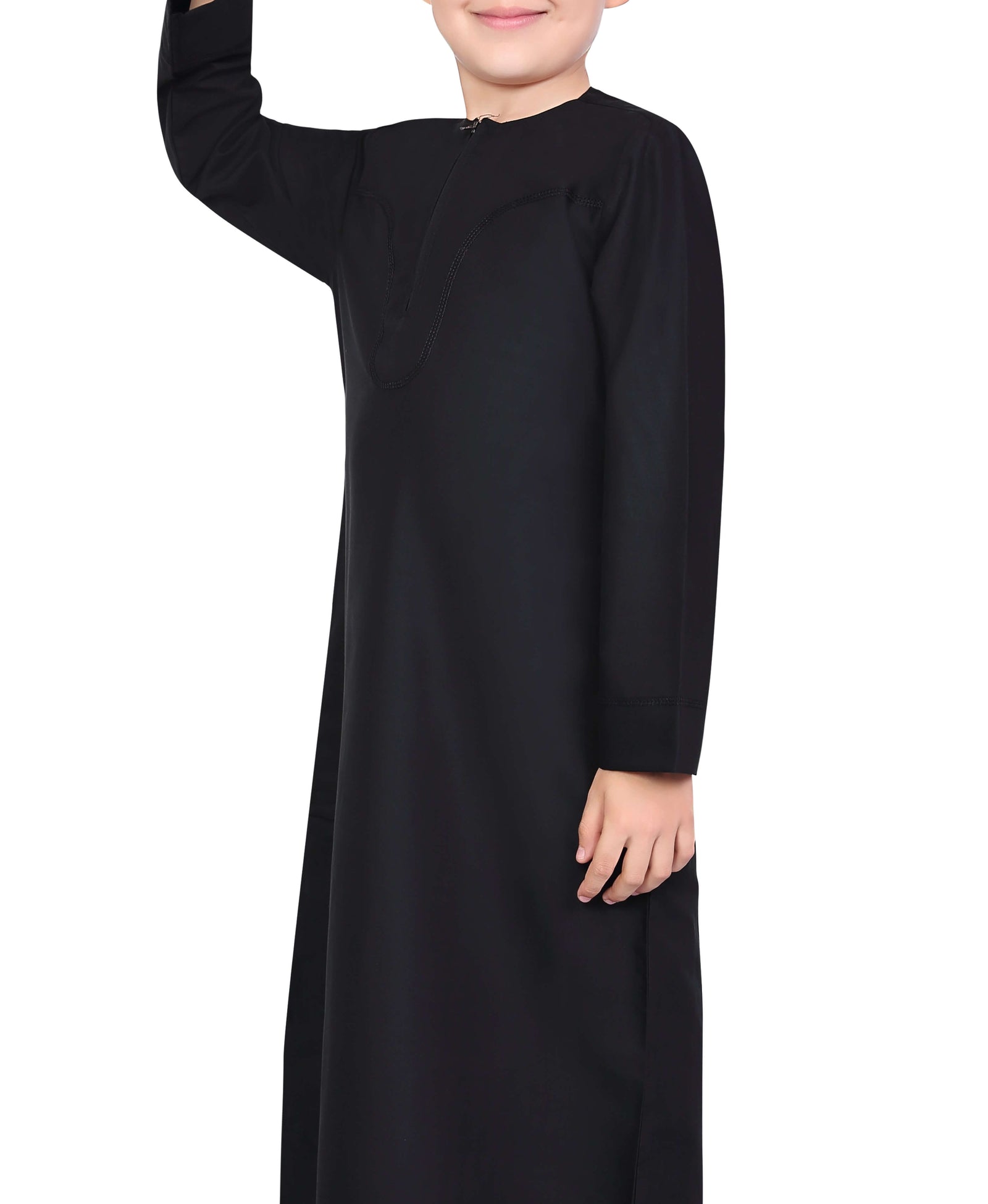 Mashroo Aplos Omani Kandoora for Kids & Boys - Black