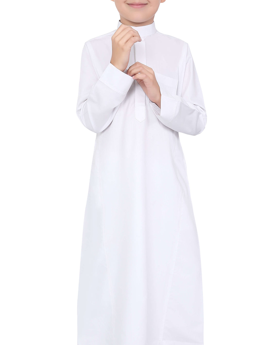 كندورة ماشرو ابلوس السعودية للأطفال والأولاد - أبيض