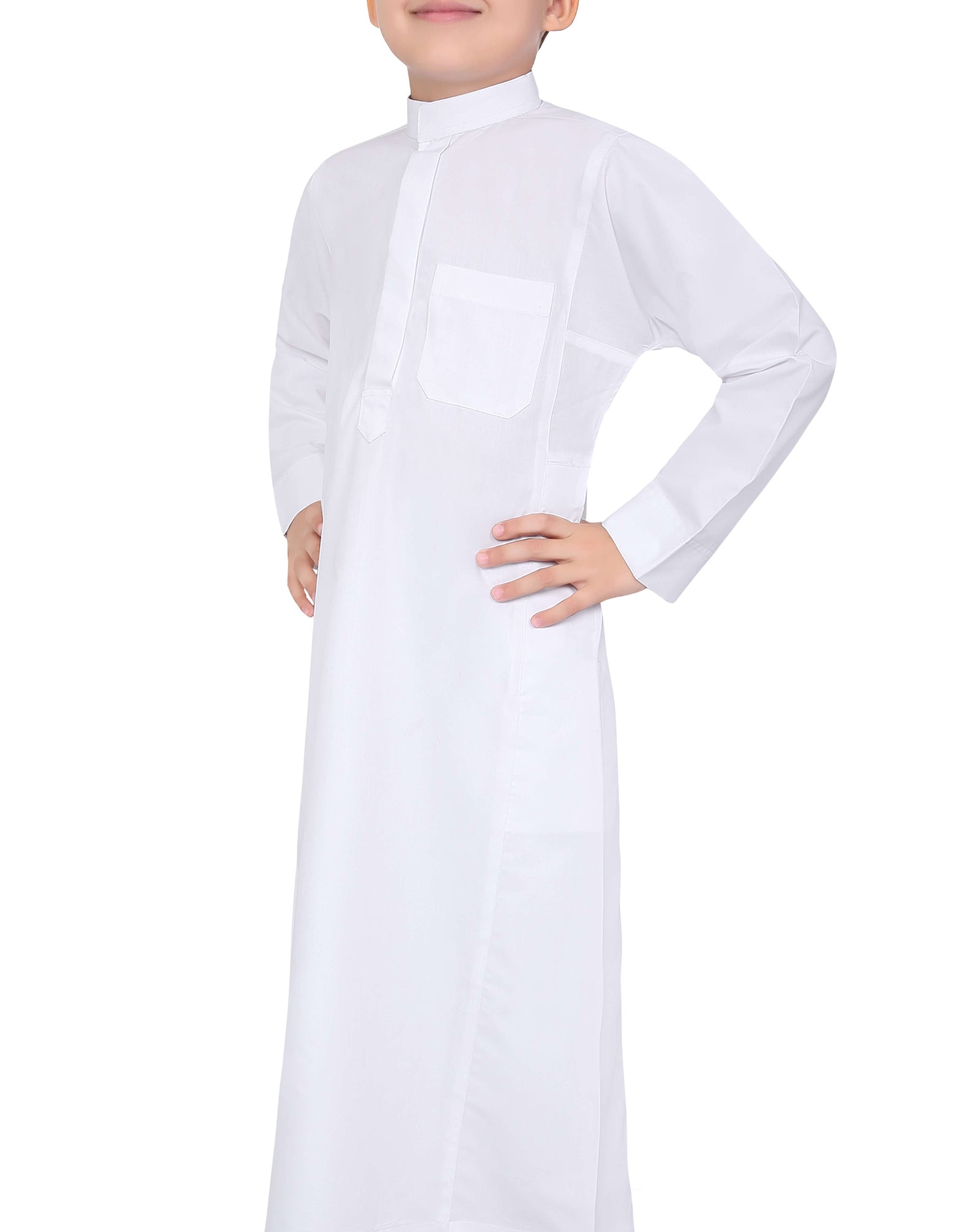 Mashroo Aplos Saudi Kandoora for Kids & Boys - White