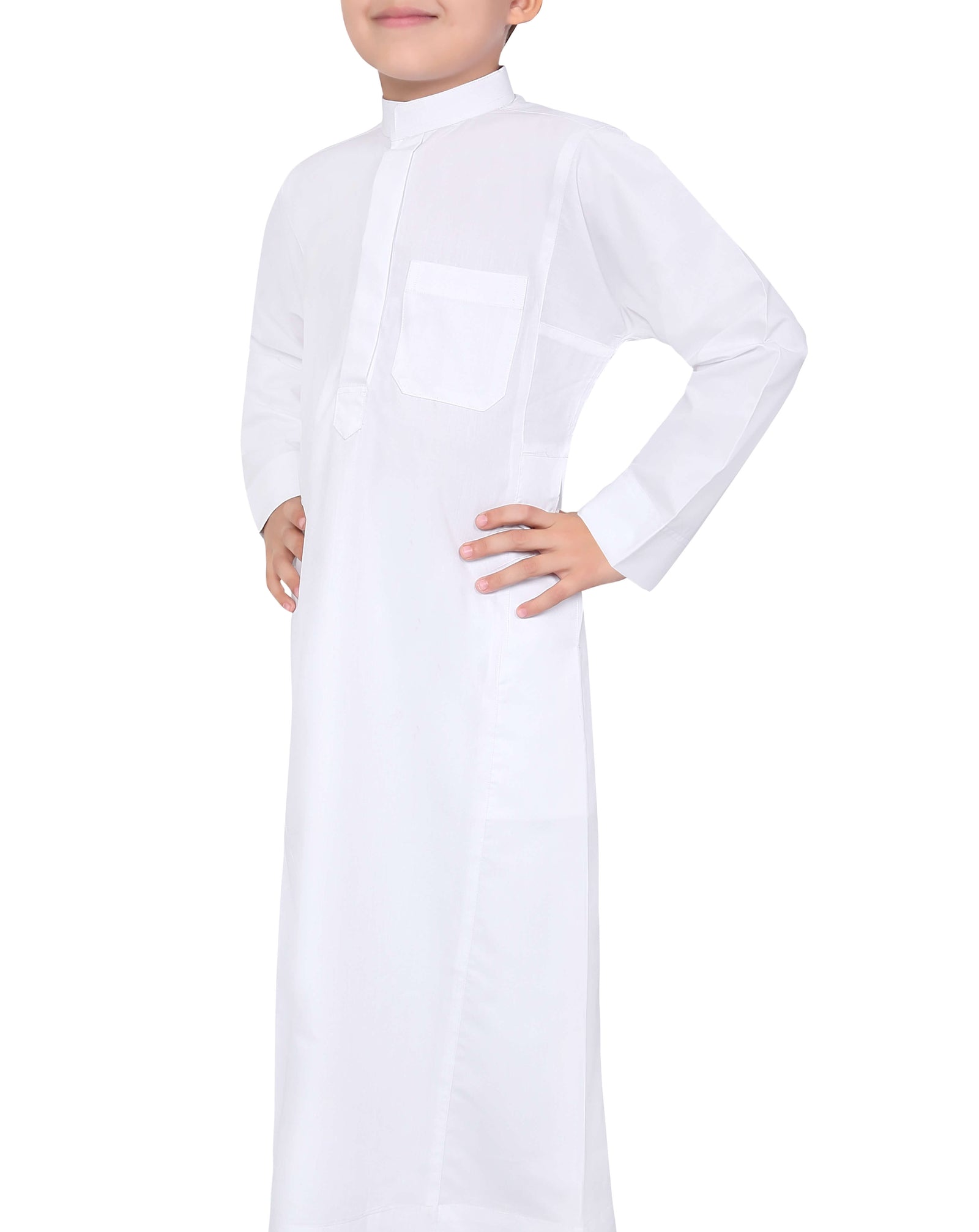 Mashroo Aplos Saudi Kandoora for Kids & Boys - White