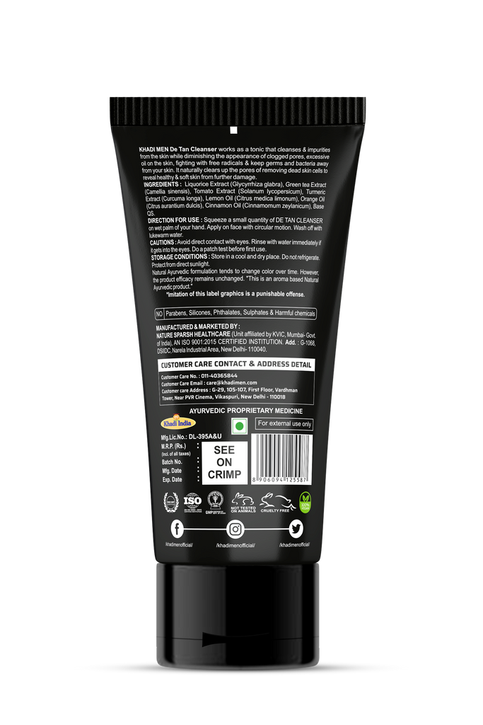 De-Tan Cleanser - Khadi Men