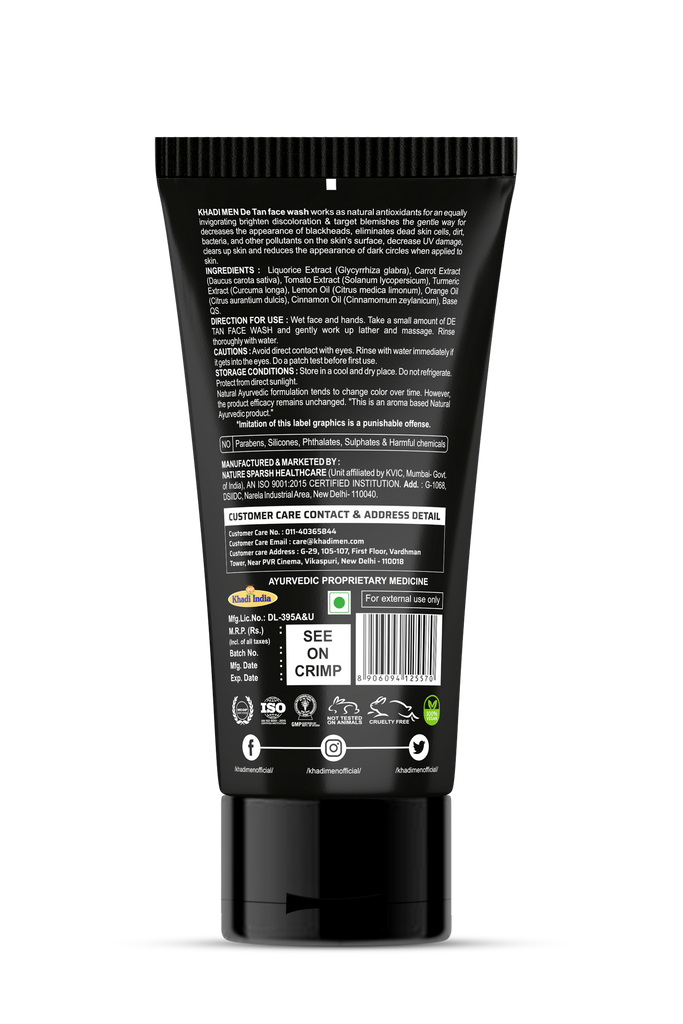 De-Tan Face Wash - Khadi Men