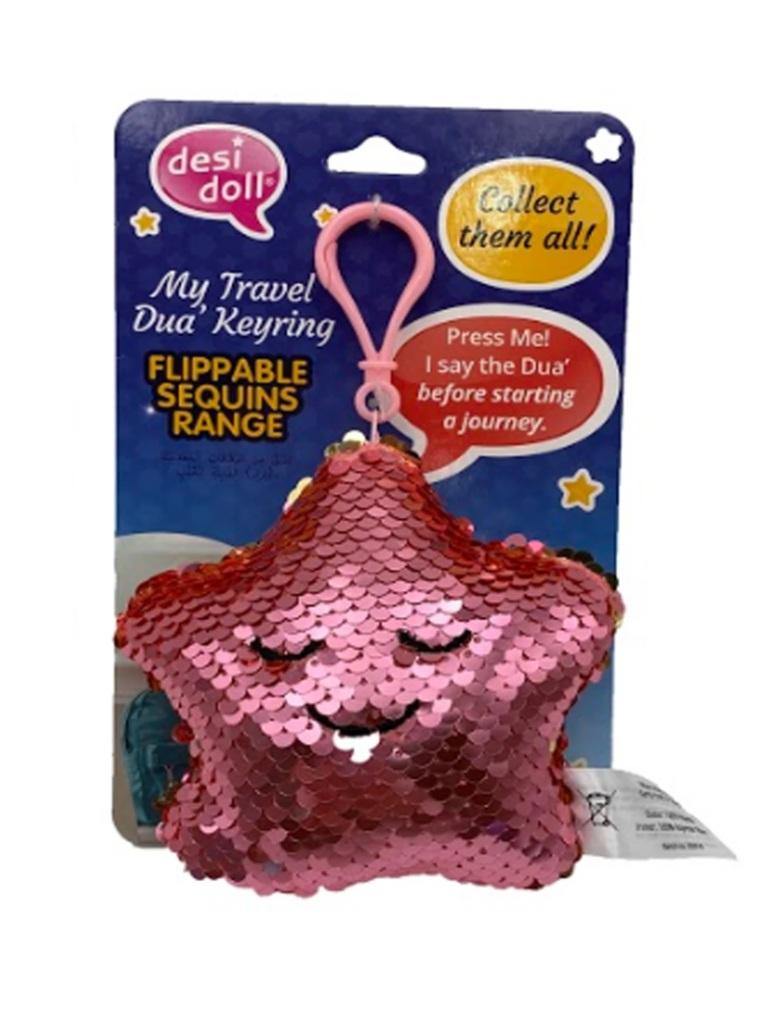 Flippable Sequins My Travel Dua Keyring