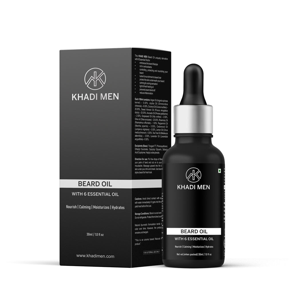 Beard Oil with 6 essential oils - Khadi Men