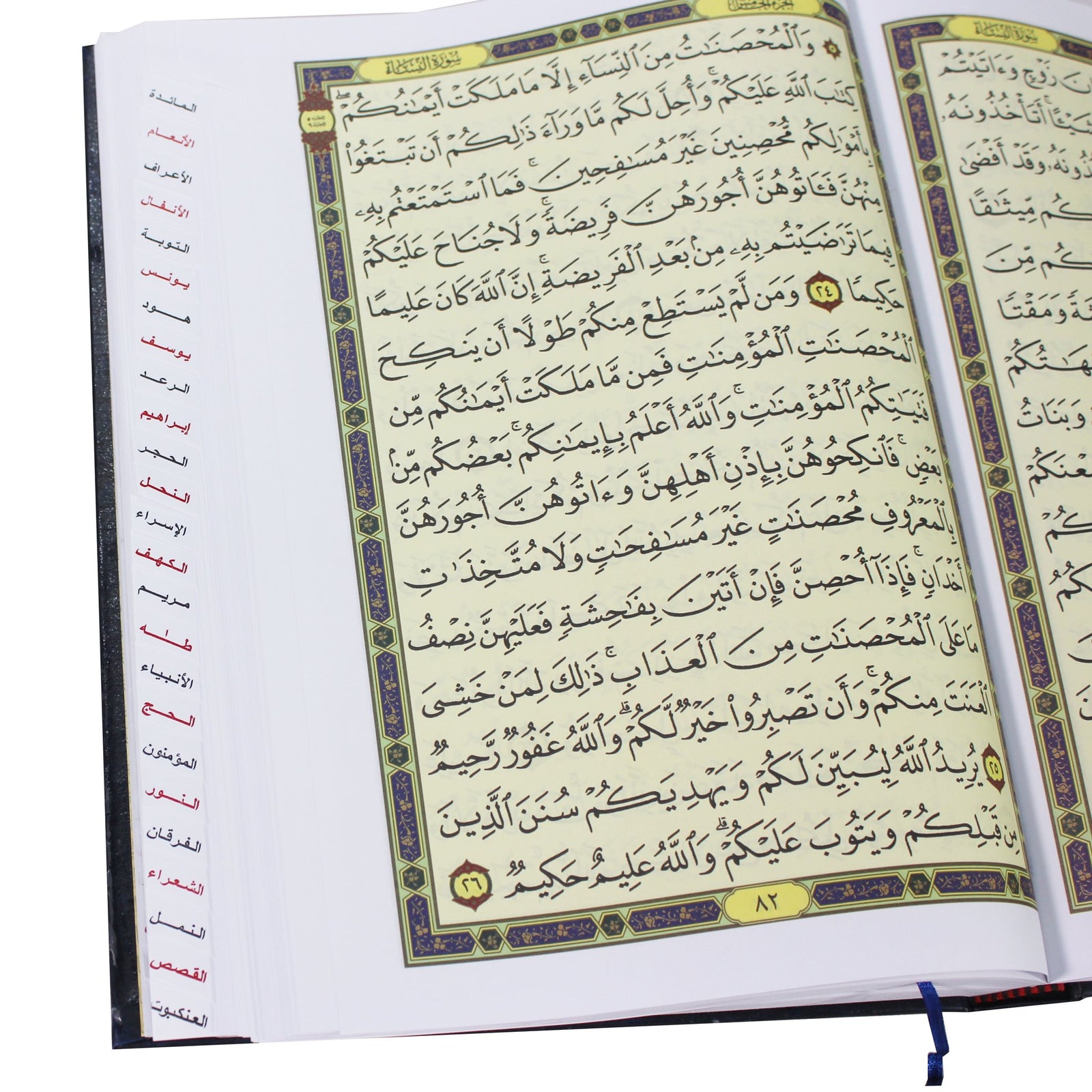 Quran WITH SURAH MARKING ON THE PAGES (25x35 cm) 4 Color - المصحف المفهرس جوامعي أبيض
