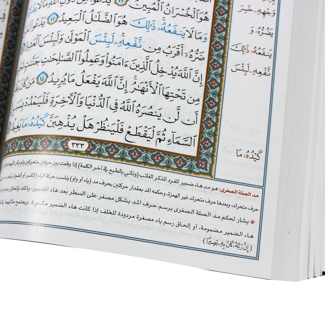 Quran with Tajweed explanation  (17x24 cm) - المصحف مع ضبط التجويد البيان التطبيقي