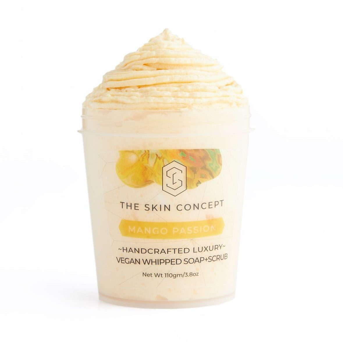 Handmade Vegan Whipped Soap+Scrub - Mango Passion - The Skin Concept