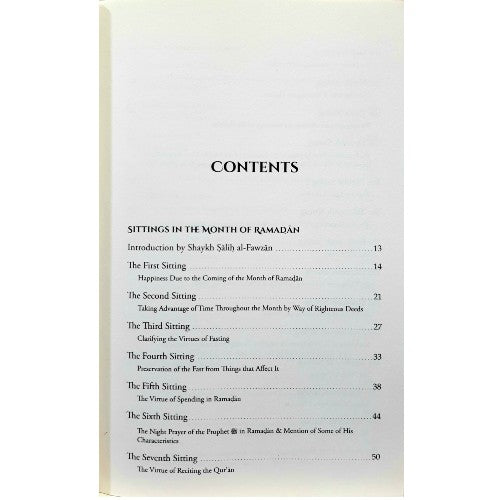 Sittings In The Month Of Ramadan