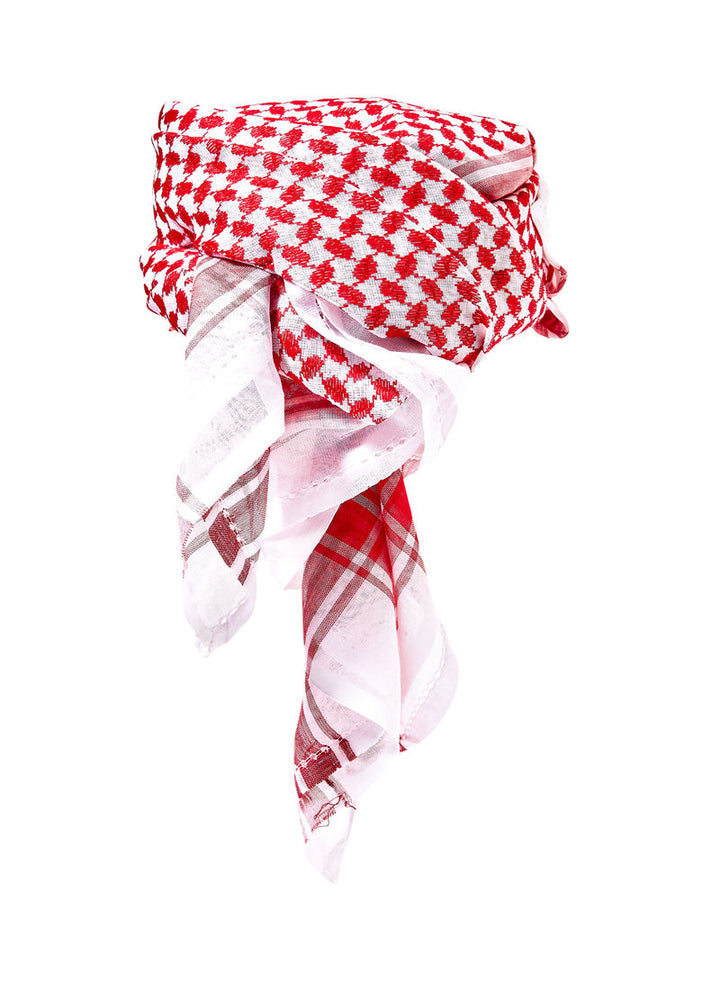 Stitched Ghatra Cap for Kids Red/White
