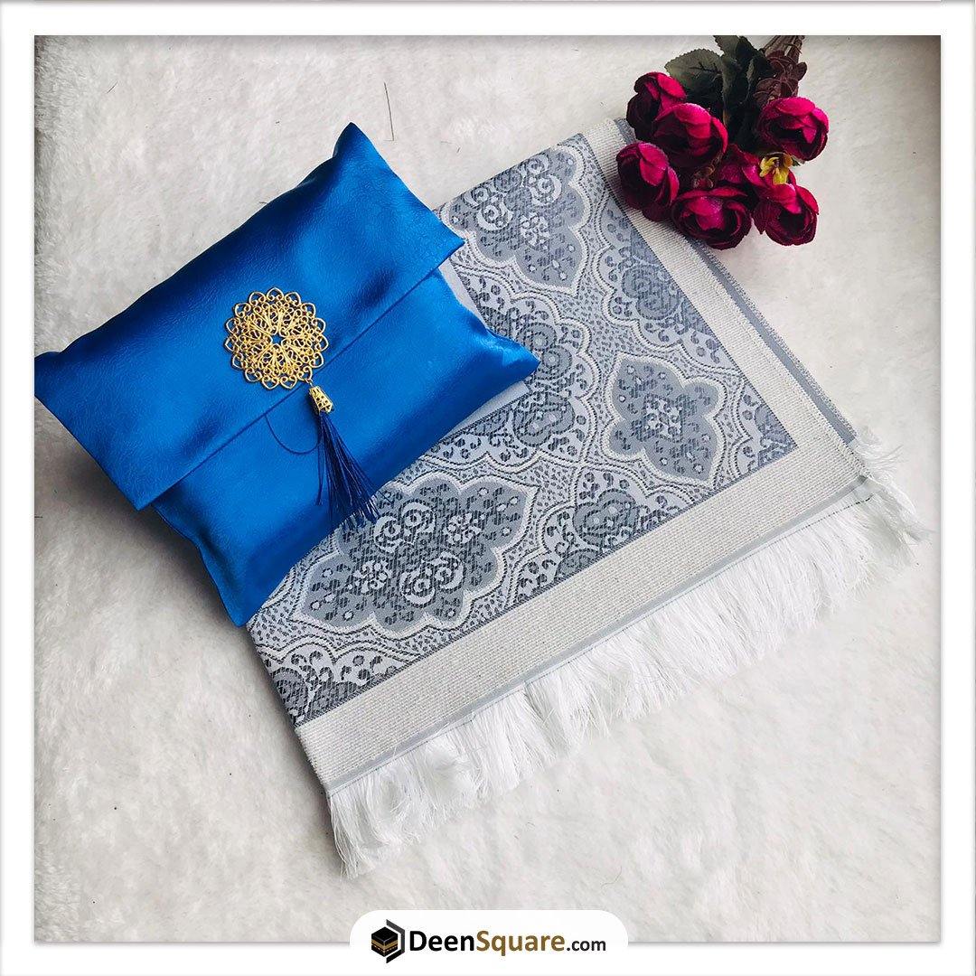 Prayer Rug with Pouch - Navy Blue - DeenSquare.com