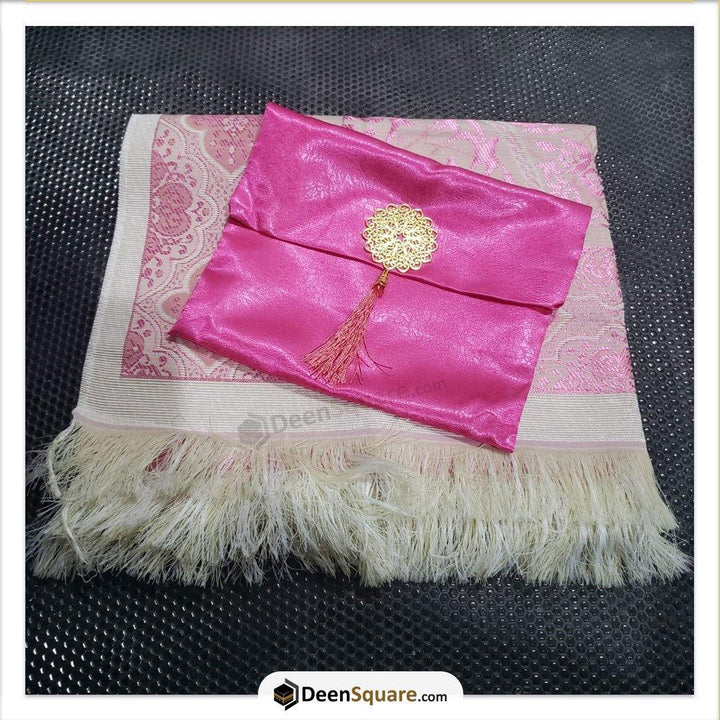 Prayer Rug with Pouch -  Dark Pink - DeenSquare.com