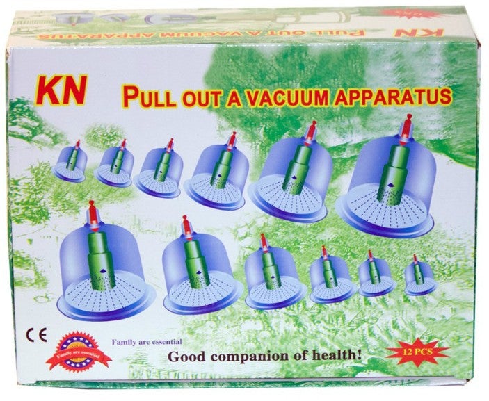 Hijama Cupping Kit - مجموعة معدات العلاج بالحجامة من كانجزو بمقبض ضخ