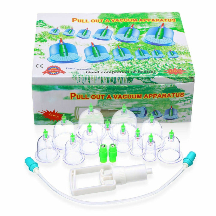 Hijama Cupping Kit - مجموعة معدات العلاج بالحجامة من كانجزو بمقبض ضخ