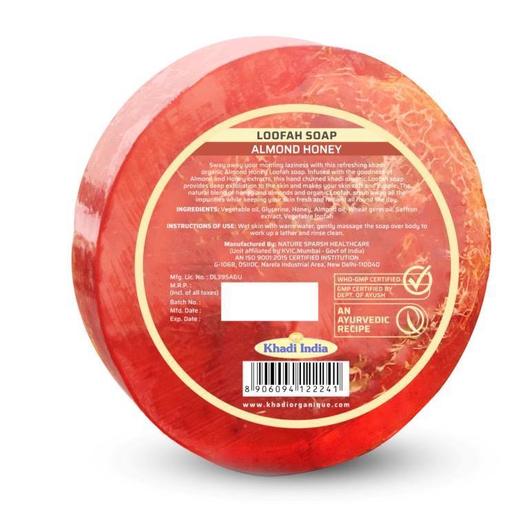 Almond Honey Loofah Soap - Khadi Organique - DeenSquare.com