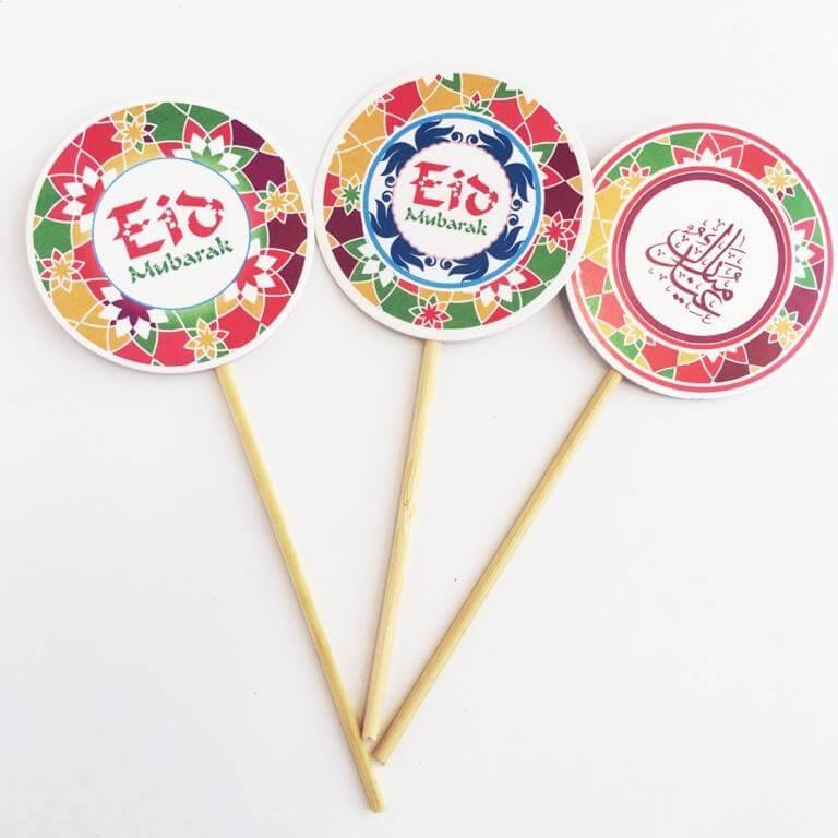 Eid Mubarak cupcake toppers (12 pcs) - DeenSquare.com