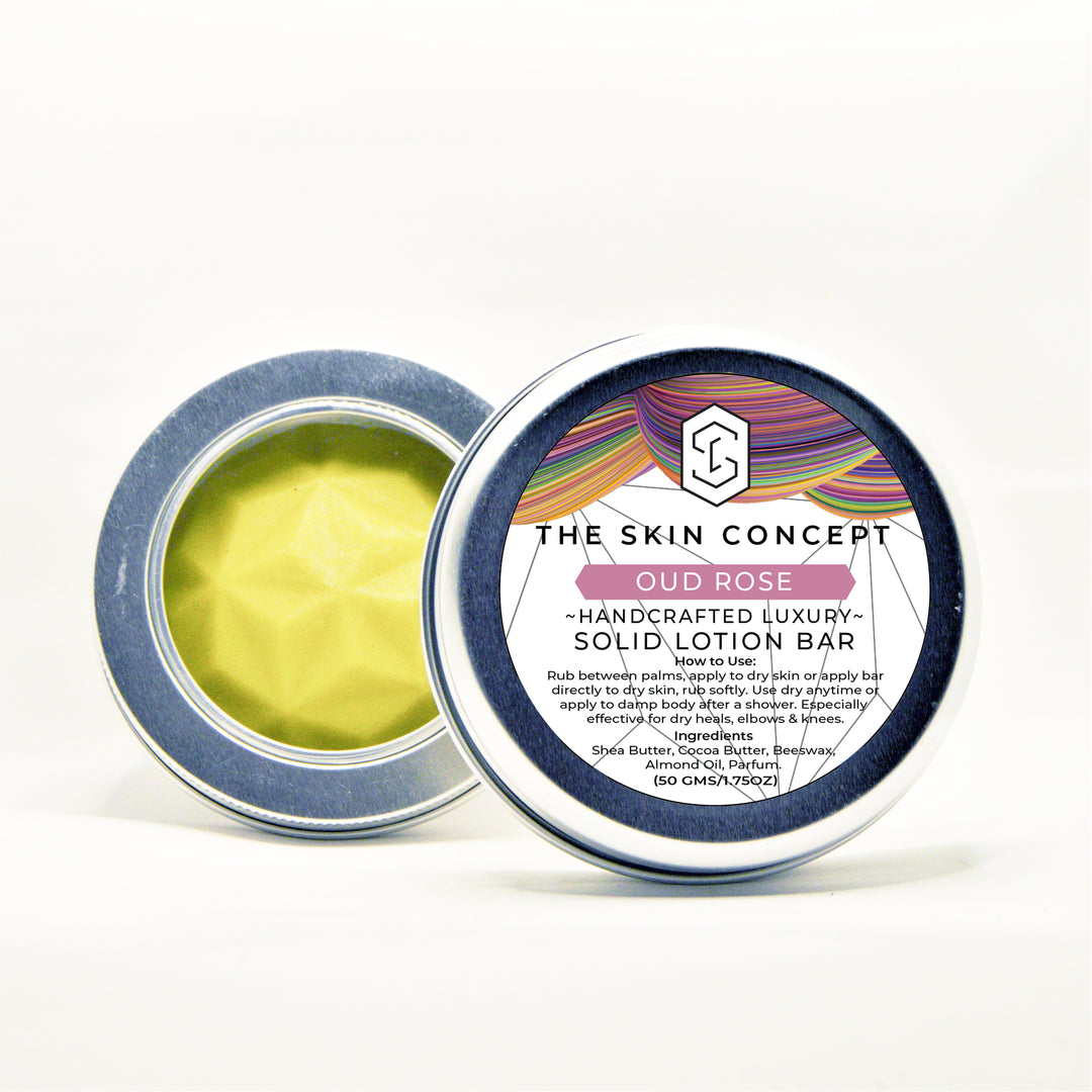 Handmade Vegan Solid Lotion Bar - Oud Rose- The Skin Concept