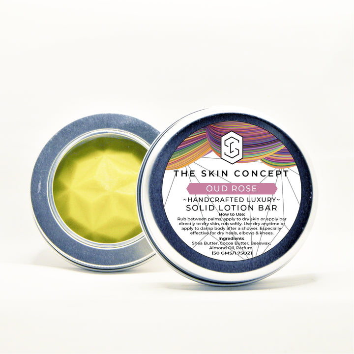 Handmade Vegan Solid Lotion Bar - Oud Rose- The Skin Concept