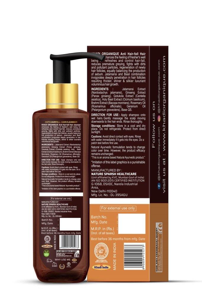 Anti Hair fall Hair cleanser - Khadi Organique - DeenSquare.com