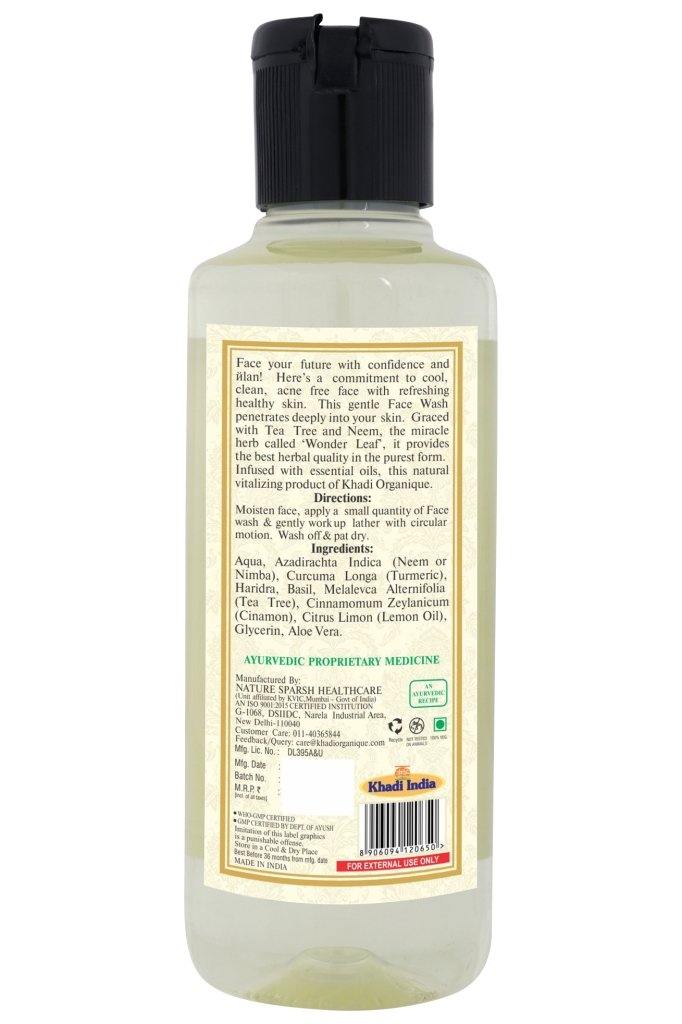Neem and Tea tree Face wash - Khadi Organique - DeenSquare.com