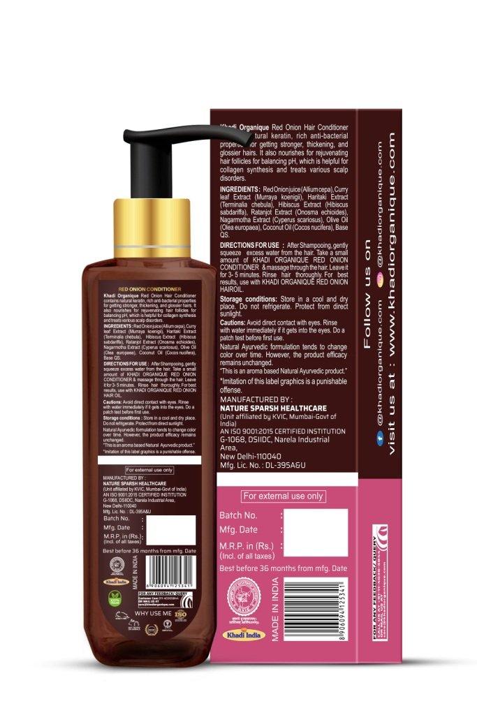 Red Onion Hair Conditioner - Khadi Organique - DeenSquare.com