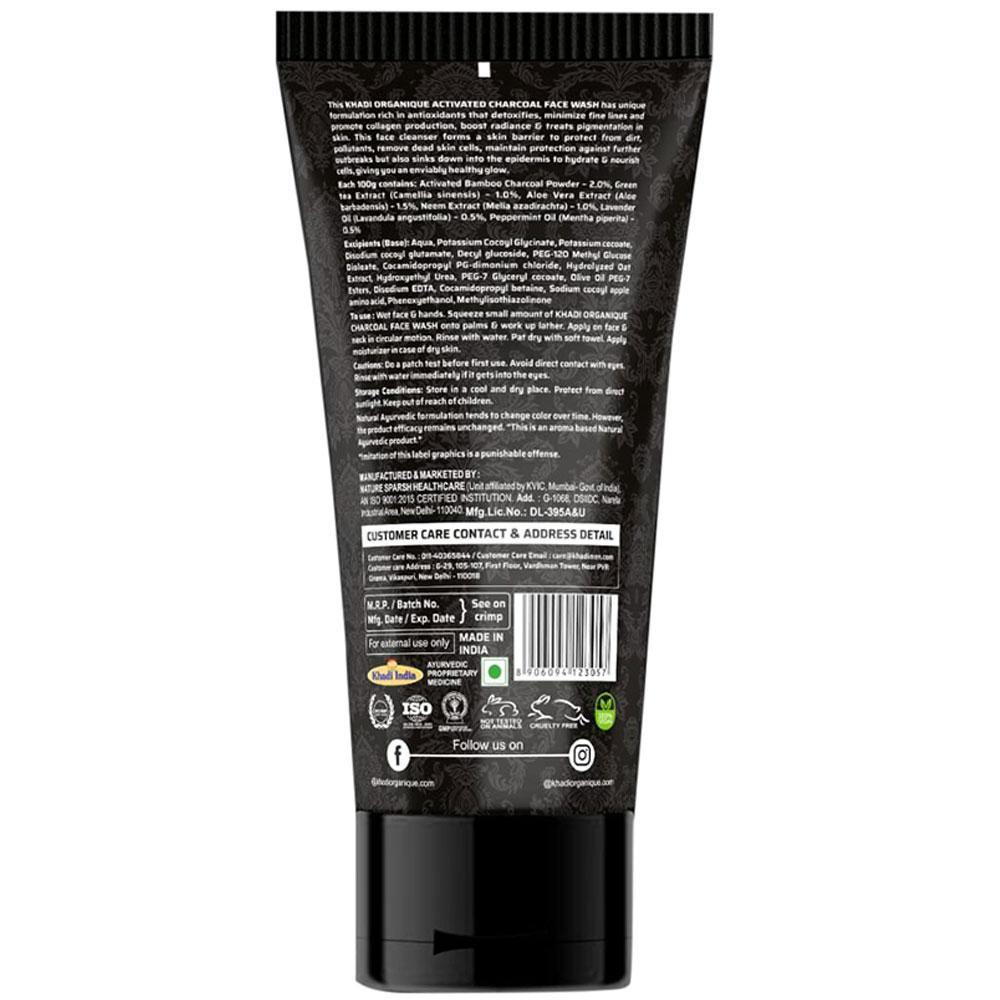 Active Bamboo Charcoal Face Wash - Khadi Organique
