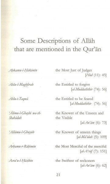 Explanation to the Beautiful and Perfect Names of Allah