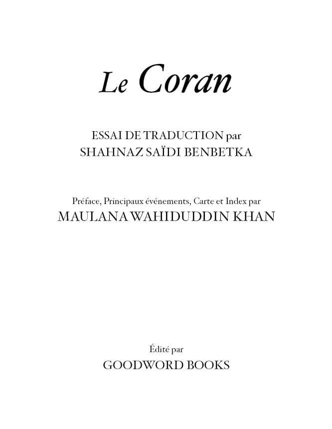 Le Coran (Quran in French)