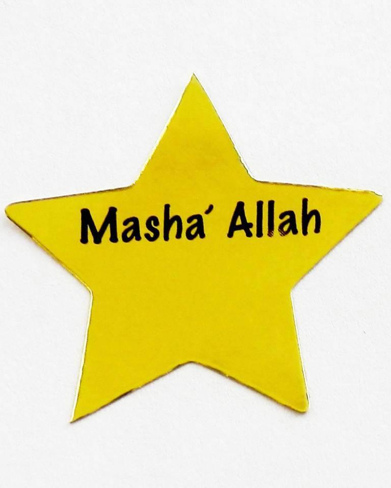 Masha Allah Gold Crescents and Stars Stickers Pack