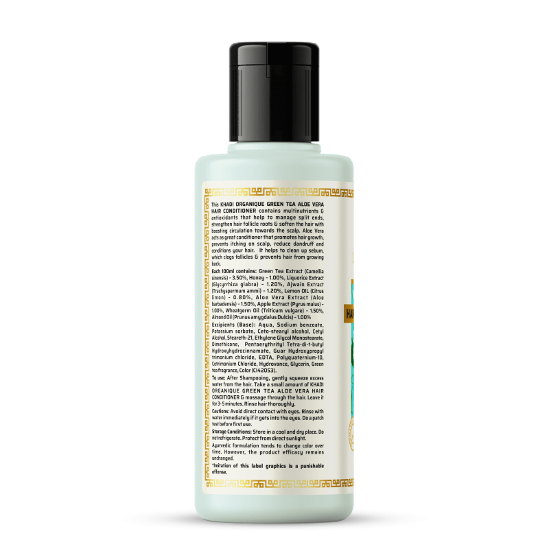 Green Tea Aloe Vera Hair Conditioner - Khadi Organique