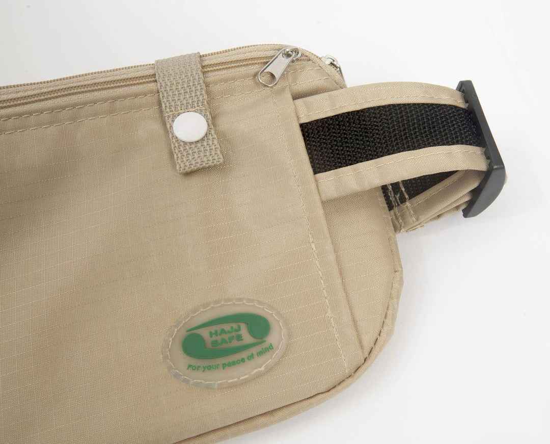Hajj Safe Anti-Theft Waist Bag and Ihram Belt - Beige Color