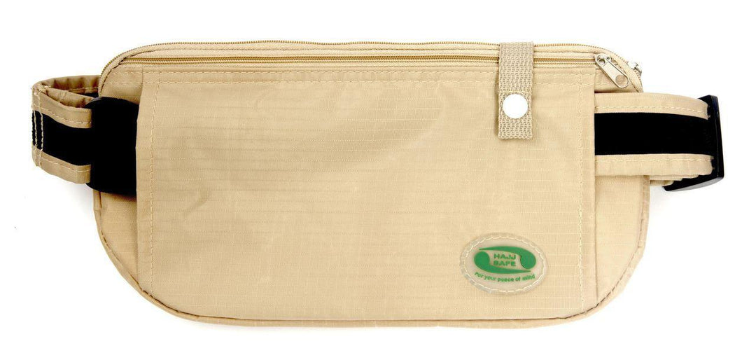 Hajj Safe Anti-Theft Waist Bag and Ihram Belt - Beige Color