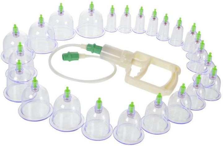 Hijama Cupping Kit - مجموعة معدات العلاج بالحجامة من كانجزو بمقبض ضخ