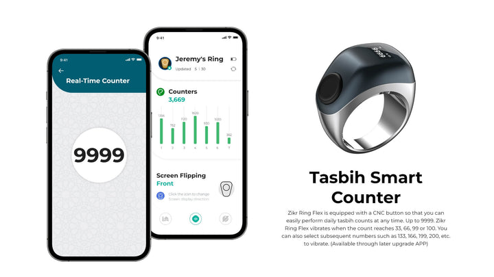 Umeox Iqibla Newest Smart Tasbih Zikr Ring Flex - Smart Tasbih Counter