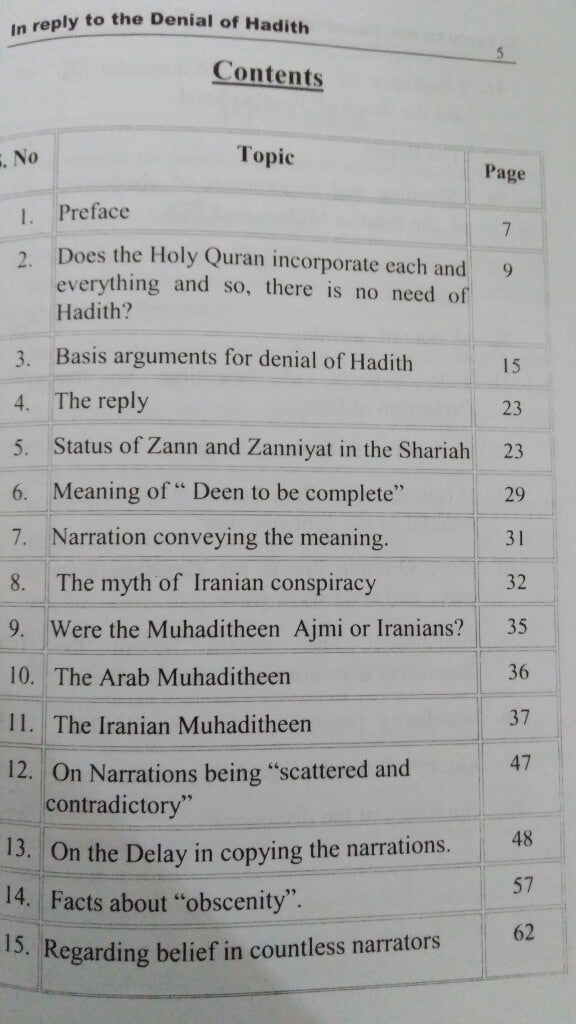 In Reply To The Mischief Of Denial Of Hadith