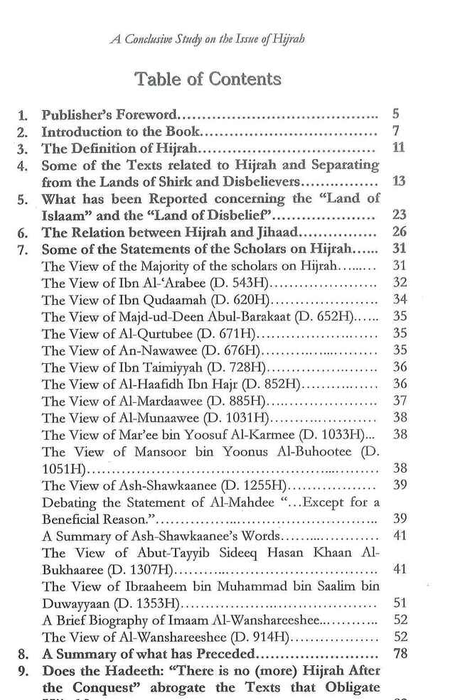 A Conclusive Study On Issues Of Hijrah