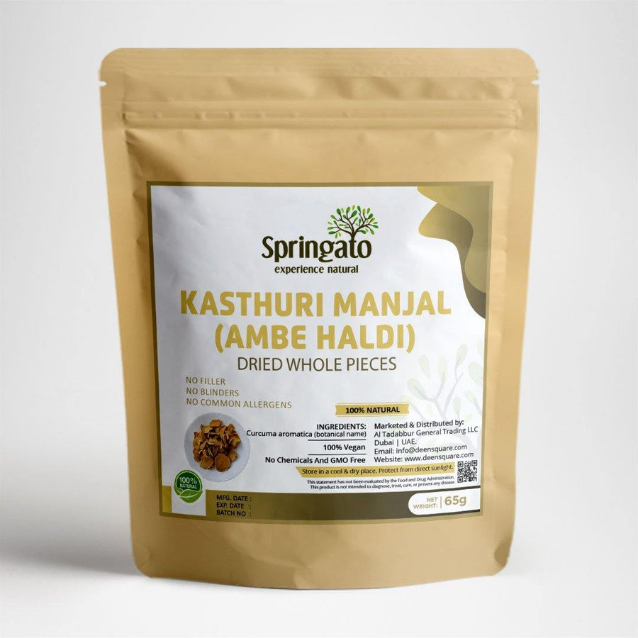 100% Pure Kasthuri Manjal (Ambe Haldi) - Dried Whole pieces - Springato - DeenSquare.com
